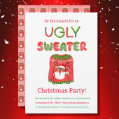 Invitation Ugly Sweater Funny Reindeer Christmas Party