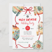 Invitation Ugly Sweater Holiday Party Watercolor (Devant)