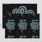 Invitation ukiyo japonais style serpent art (Devant / Derrière)