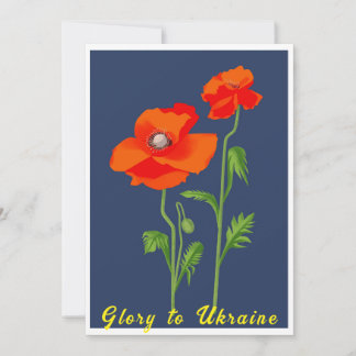 Invitation Ukraine "fleur de pavot" de paix coloré