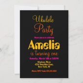 Invitation Ukulele Musique de Guitare colorée Anniversaire (Devant)