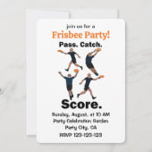Invitation Ultimate Frisbee Passe Réception Score Fête de Fri (Devant)