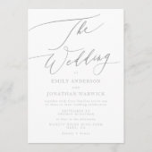 Invitation Ultime Simple Gris clair Blanc Le Mariage (Devant)