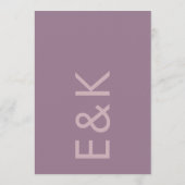 Invitation Ultra Dusty Rose violet moderne Gras Gros Monogram (Dos)