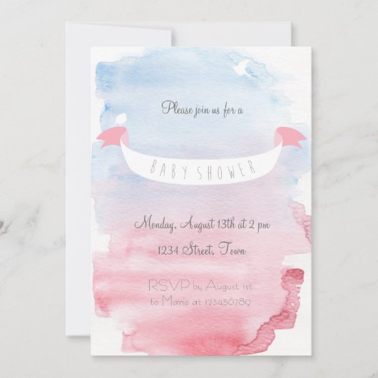 Invitation ultra mignonne pour une baby shower (Devant)