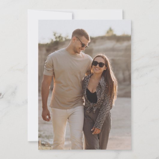 Invitation Ultra minimal | Calligraphie Accent Mariage photo (Dos)