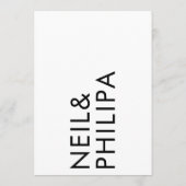 Invitation Ultra Modern Bold NOMS Simple Mariage (Dos)