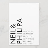 Invitation Ultra Modern Bold NOMS Simple Mariage (Devant)