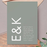 Invitation Ultra Moderne Gras Gros Monogramme Moss Green Mari<br><div class="desc">Ce fantastique emplacement de monogramme & texte en Moss Green et White, propre et bien conçu, moderne et minimaliste, mais très ludique, pour un style minimaliste, est cependant personnalisable à d'autres couleurs et fait partie d'une suite et d'une collection uniques de Phrosne Ras Design. Ce serait génial pour ceux qui...</div>