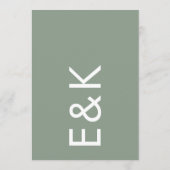 Invitation Ultra Moderne Sage Green Monogramme Simple Mariage (Dos)