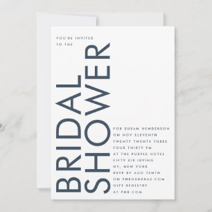 Invitation Ultra Navy Blue Modern Custom Name Bride