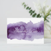 Invitation Ultra Violet Aquarelle Enregistrer La Date (Debout devant)