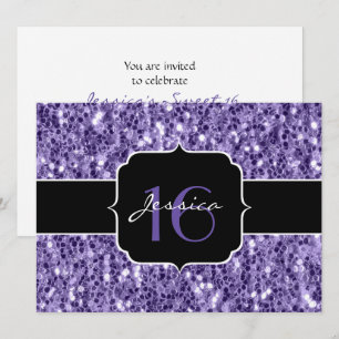 Invitation Ultra violet parties scintillant scintille Sweet 1