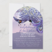 Invitation Ultra Violet Vert Cuivre Peacock Feather (Devant)