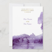 Invitation Ultra Violet Vintage Élégant Mariage Aquarelle (Devant)