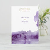 Invitation Ultra Violet Vintage Élégant Mariage Aquarelle (Debout devant)