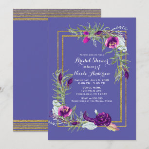 Invitation Ultra Violet Violet Et Floral Mariage Fête