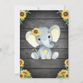 Invitation Ultrasound Baby shower éléphant Invitation, rustiq (Dos)