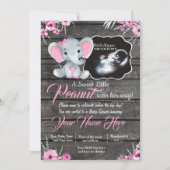 Invitation Ultrasound Baby shower éléphant Invitation, rustiq (Devant)