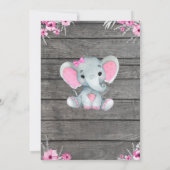 Invitation Ultrasound Baby shower éléphant Invitation, rustiq (Dos)