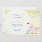 Invitation Umbrella Elephants Baby Boy Baby shower (Dos)