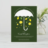 Invitation Umbrella Lemons Green Cartoon Baby shower virtuel (Debout devant)