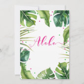 Invitation UN 1 1er Anniversaire Feuilles Tropicales Rose Ver (Dos)