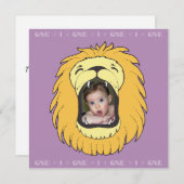 Invitation Un 1 lion d'anniversaire a personnalisé (Devant / Derrière)