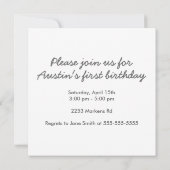 Invitation Un 1 lion d'anniversaire a personnalisé (Dos)