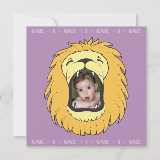 Invitation Un 1 lion d'anniversaire a personnalisé (Devant)