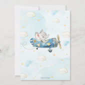 Invitation Un 1er anniversaire de l'avion Eléphant mignon (Dos)