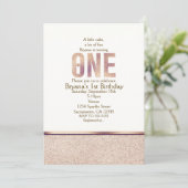 Invitation Un 1er anniversaire Faux Rose Gold Party Invitatio (Debout devant)
