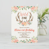 Invitation Un 1er anniversaire sauvage une fille invitante de (Debout devant)