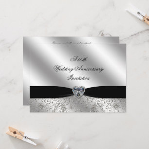 Invitation Un 60e anniversaire de Mariage de diamant 7x5 Invi