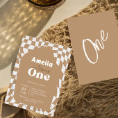 Invitation Un ! | À damiers Boho | EN VICHY | 1er anniversair