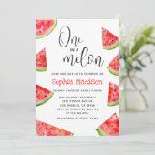 Invitation Un à Melon | Cute Watermelon Girl 1er anniversaire (Debout devant)