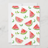 Invitation Un à Melon | Cute Watermelon Girl 1er anniversaire (Dos)
