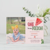 Invitation Un à Melon | Pastèque | 1er anniversaire (Debout devant)