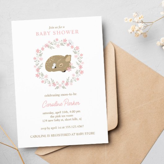 Invitation Un adorable Baby shower de la Faune