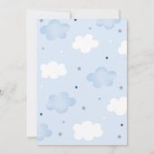 Invitation Un Aéronef Mignonne Étoiles Nuages Premier Anniver (Dos)