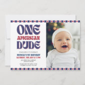 Invitation Un Américain 4 juillet 1er anniversaire (Devant)