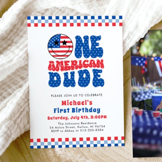 Invitation Un Américain 4 juillet premier anniversaire