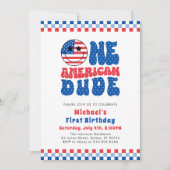 Invitation Un Américain 4 juillet premier anniversaire (Devant)