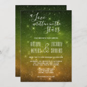 Invitation Un amour écrit dans les étoiles Mariage céleste (Devant / Derrière)