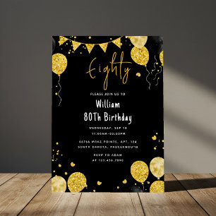 Invitation Un Amusant Rétro Humour Adulte Happy Chic 80e anni