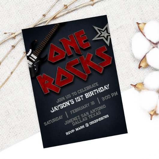 Invitation Un an de Rocks - 1er anniversaire 