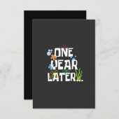 Invitation Un an plus tard, Amusante 1ère fête d'anniversaire (Devant / Derrière)