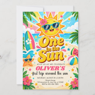 Invitation Un an sous le soleil Joyeux 1er anniversaire