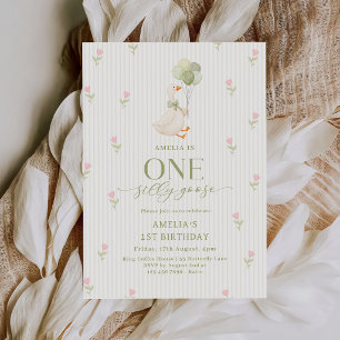 Invitation Un anniversaire de 1 an avec des ballons floraux d
