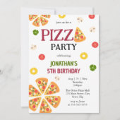 Invitation Un Anniversaire de enfant De Pizza Fun (Devant)